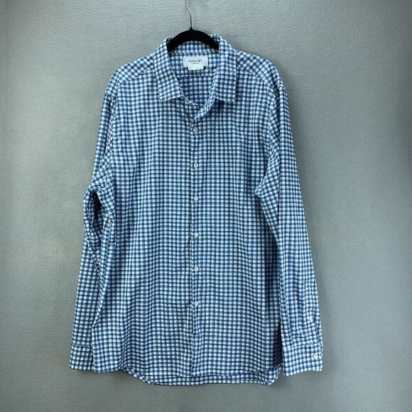 Ministry of Supply Shirt Mens XXL Blue Button Up Long Sleeve Performance Wicking - Picture 1 of 16